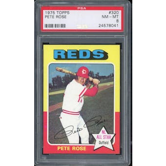 1975 Topps #320 Pete Rose PSA 8 *8041 (Reed Buy)
