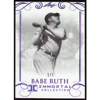 2017 Leaf Babe Ruth Immortal Collection Purple Spectrum #43 Babe Ruth 1/1 (Reed Buy)