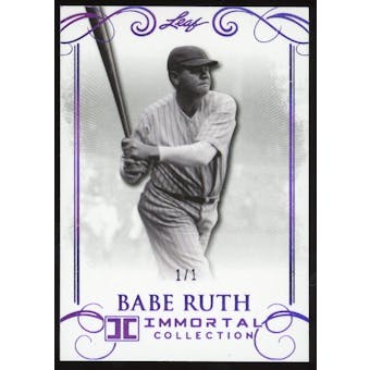 2017 Leaf Babe Ruth Immortal Collection Purple Spectrum #46 Babe Ruth 1/1 (Reed Buy)