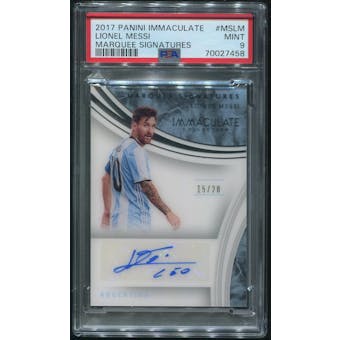 2017 Immaculate Collection Soccer #5 Lionel Messi Marquee Signatures Auto #15/20 PSA 9 (MINT)