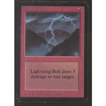 Magic the Gathering Alpha Lightning Bolt MODERATELY PLAYED (MP)