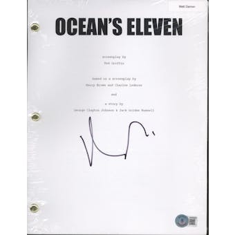 Matt Damon Signed Ocean's Eleven Full Movie Script Auto Beckett BAS COA