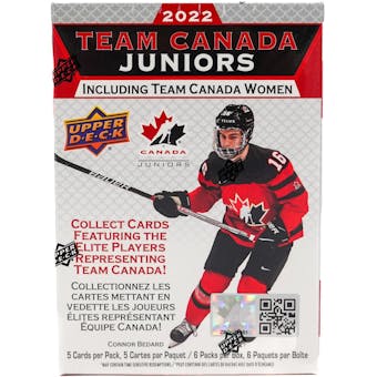 2022/23 Upper Deck Team Canada Juniors Hockey 6-Pack Blaster Box