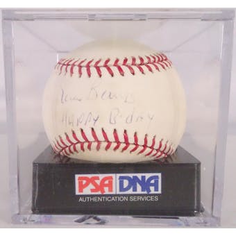 Ernie Banks Autographed MLB Selig Baseball (Happy B-Day) PSA 9 *5793 (Reed Buy)