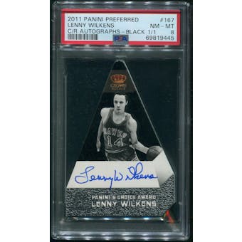 2011/12 Panini Preferred Basketball #167 Lenny Wilkens Crown Royale Black Auto #1/1 PSA 8 (NM-MT)