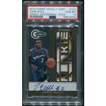 2010/11 Totally Certified Basketball #151 John Wall Gold Rookie Patch Auto #04/25 PSA 10 (GEM MT)