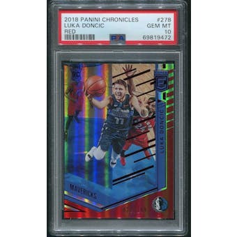 2018/19 Panini Chronicles Elite Basketball #278 Luka Doncic Rookie Red #020/149 PSA 10 (GEM MT)