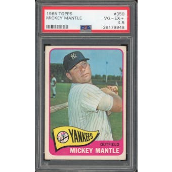 1965 Topps #350 Mickey Mantle PSA 4.5 *9948 (Reed Buy)