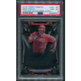 2016 Topps Tribute Baseball #AAMT Mike Trout Ageless Accolades Auto #31/50 PSA 8 (NM-MT)