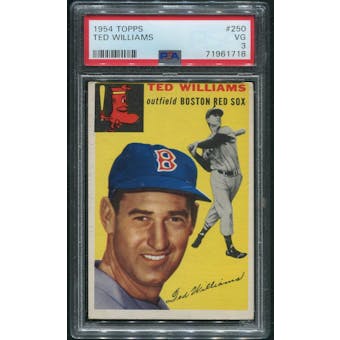1954 Topps Baseball #250 Ted Williams PSA 3 (VG)