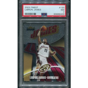 2003/04 Topps Finest Basketball #133 LeBron James Rookie #166/999 PSA 7 (NM)