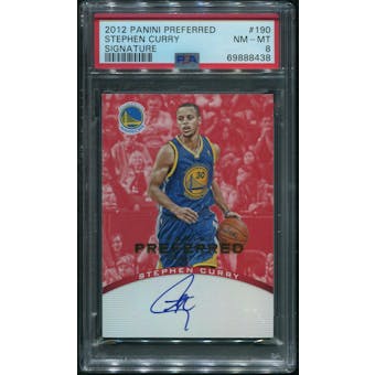 2012/13 Panini Preferred Basketball #190 Stephen Curry Auto #46/50 PSA 8 (NM-MT)