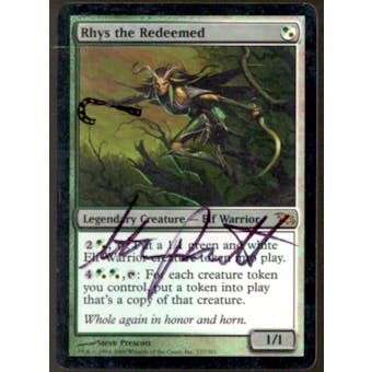 Magic the Gathering Shadowmoor Rhys the Redeemed - ARTIST SIGNED & ALTERED - HEAVY PLAY (HP)