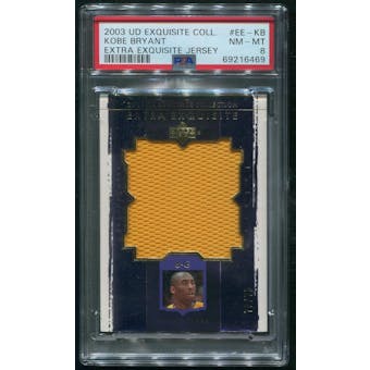 2003/04 Exquisite Collection Basketball #EEKB Kobe Bryant Extra Exquisite Jersey #70/75 PSA 8 (NM-MT)