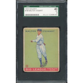 1933 Goudey #146 Walter Stewart SGC 40 *6003 (Reed Buy)