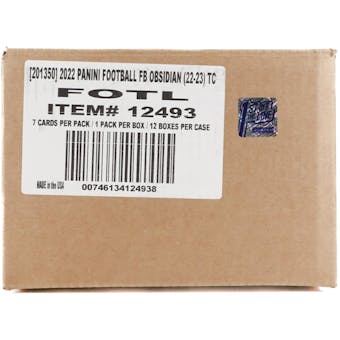 2022 Panini Obsidian Football 1st Off The Line FOTL Hobby 12-Box Case