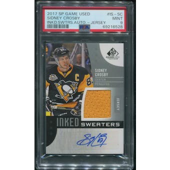 2017/18 SP Game Used Hockey #ISSC Sidney Crosby Inked Sweaters Jersey Auto #02/10 PSA 9 (MINT)