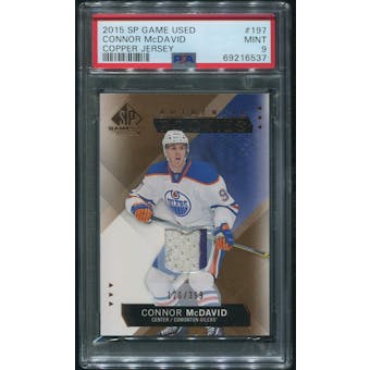 2015/16 SP Game Used Hockey #197 Connor McDavid Copper Rookie Jersey #120/399 PSA 9 (MINT)