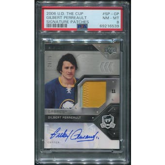 2006/07 The Cup Hockey #SPGP Gilbert Perreault Signature Patch Auto #29/75 PSA 8 (NM-MT)