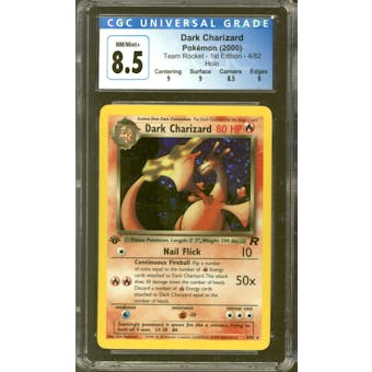 Pokemon Team Rocket 1st Edition Dark Charizard 4/82 CGC 8.5 *363