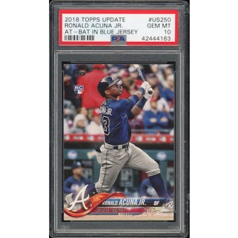 2018 Topps Update #US250 Ronald Acuna Jr. Blue Jersey PSA 10 *4163 (Reed Buy)