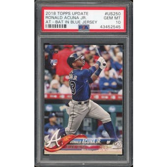 2018 Topps Update #US250 Ronald Acuna Jr. Blue Jersey PSA 10 *2545 (Reed Buy)