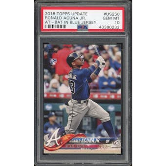 2018 Topps Update #US250 Ronald Acuna Jr. Blue Jersey PSA 10 *0233 (Reed Buy)