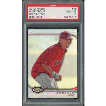 2012 Finest Refractor #78 Mike Trout PSA 10 *0315 (Reed Buy)