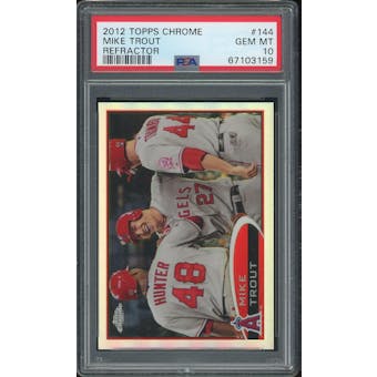 2012 Topps Chrome Refractor #144 Mike Trout PSA 10 *3159 (Reed Buy)