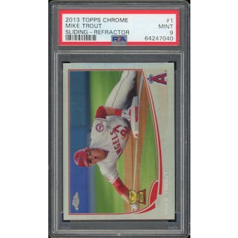 2013 Topps Chrome Sliding Refractor #1 Mike Trout PSA 9 *7040 (Reed Buy)