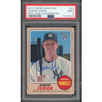 2017 Topps Heritage Real One Autographs #AJ Aaron Judge PSA 9 *1672 (Reed Buy)