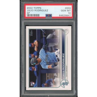 2022 Topps #659 Julio Rodriguez SP RC PSA 10 *9847 (Reed Buy)