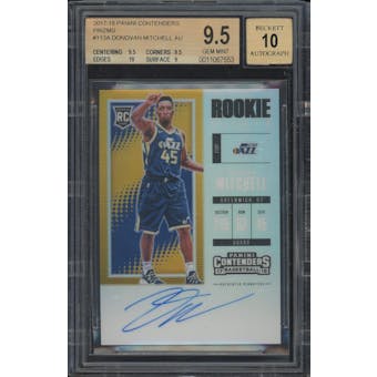 2017/18 Contenders Prizms #113A Donovan Mitchell RC BGS 9.5 Auto 10 *7553 (Reed Buy)