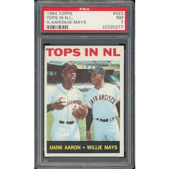 1964 Topps #423 Tops in NL Aaron/Mays PSA 7 *0277 (Reed Buy)