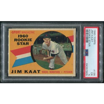1960 Topps Baseball #136 Jim Kaat Rookie PSA 5 (EX)