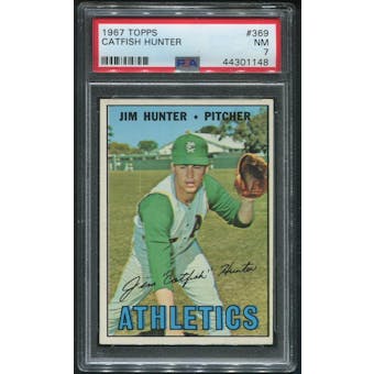1967 Topps Baseball #369 Jim Catfish Hunter PSA 7 (NM)