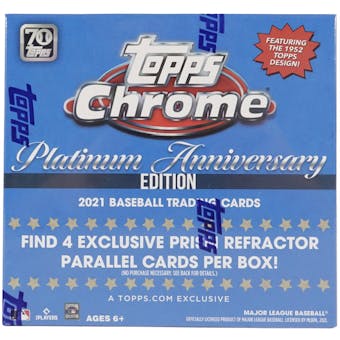 2021 Topps Chrome Platinum Anniversary Baseball Mega Box (Blue)