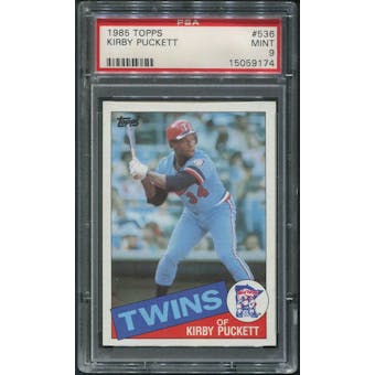 1985 Topps Baseball #536 Kirby Puckett Rookie PSA 9 (MINT)