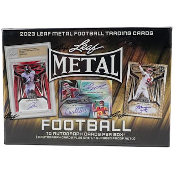 2023 Leaf Metal Football Hobby Jumbo 8-Box Case