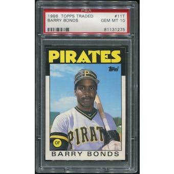 1986 Topps Traded Baseball #11T Barry Bonds Rookie PSA 10 (GEM MT)