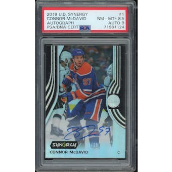 2019/20 UD Synergy #1 Connor McDavid Autograph #/19 PSA 8.5 Auto 9 *1124 (Reed Buy)