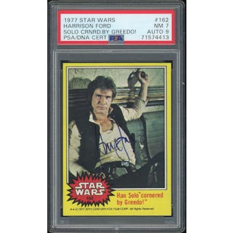 1977 Topps Star Wars #162 Harrison Ford PSA 7 Auto 9 *4413 (Reed Buy)