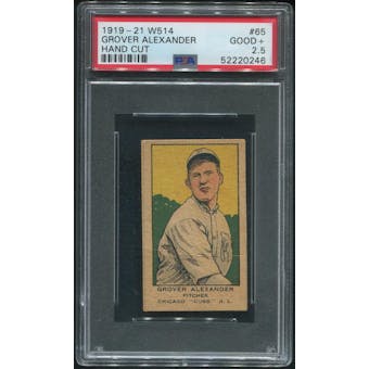 1919-21 W514 Baseball #65 Grover Alexander Hand Cut PSA 2.5 (GOOD+)