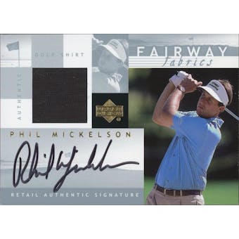 2002 Upper Deck Fairway Fabrics Signatures Silver Phil Mickelson Autograph (Reed Buy)