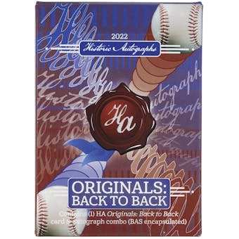 2023 Historic Autographs Originals Back to Back Baseball Hobby Box