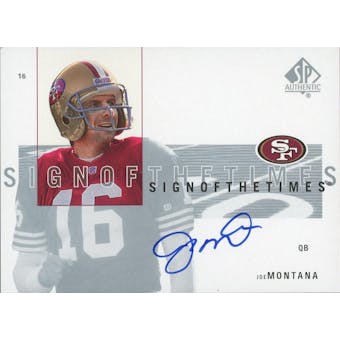 2001 SP Authentic Sign of the Times #JM Joe Montana Autograph (Reed Buy)