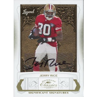 2009 Donruss Classics Significant Signatures Gold #123 Jerry Rice #/26 Autograph (Reed Buy)