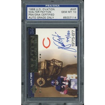 1999 UD Ovation Super Signatures Gold Walter Payton #/150 PSA/DNA Auto 10 *7114 (Reed Buy)