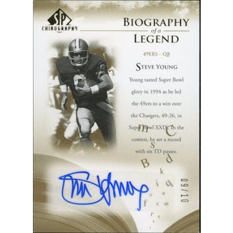 2007 SP Chirography Biography Legend Autographs Gold #BOLSY Steve Young #/10 (Reed Buy)