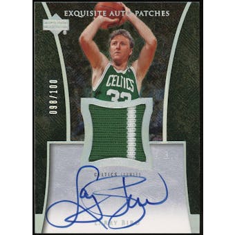 2004/05 Exquisite Collection Patches Autographs #APLB Larry Bird #/100 (Reed Buy)